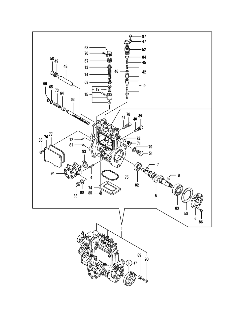 Yanmar Engine - Fuel Injection Pump Diagram and Parts List for 467 4X4-1H013H-1H294H-37BKD010 Cub Cadet Lawn Tractor Accessories